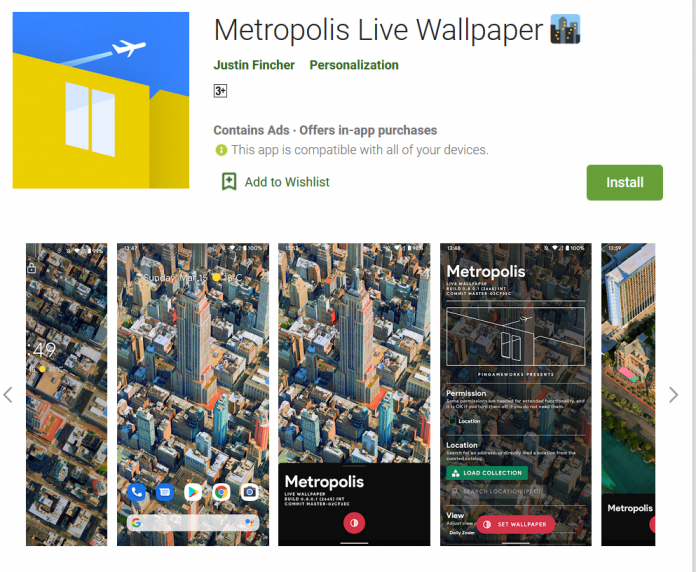 வித்தியாசமான வால்பேப்பர் App Metropolis Live Wallpaper Do Something New