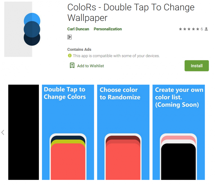 ColoRs - Double Tap To Change Wallpaper Simple and powerful app for colorful wallpaper app