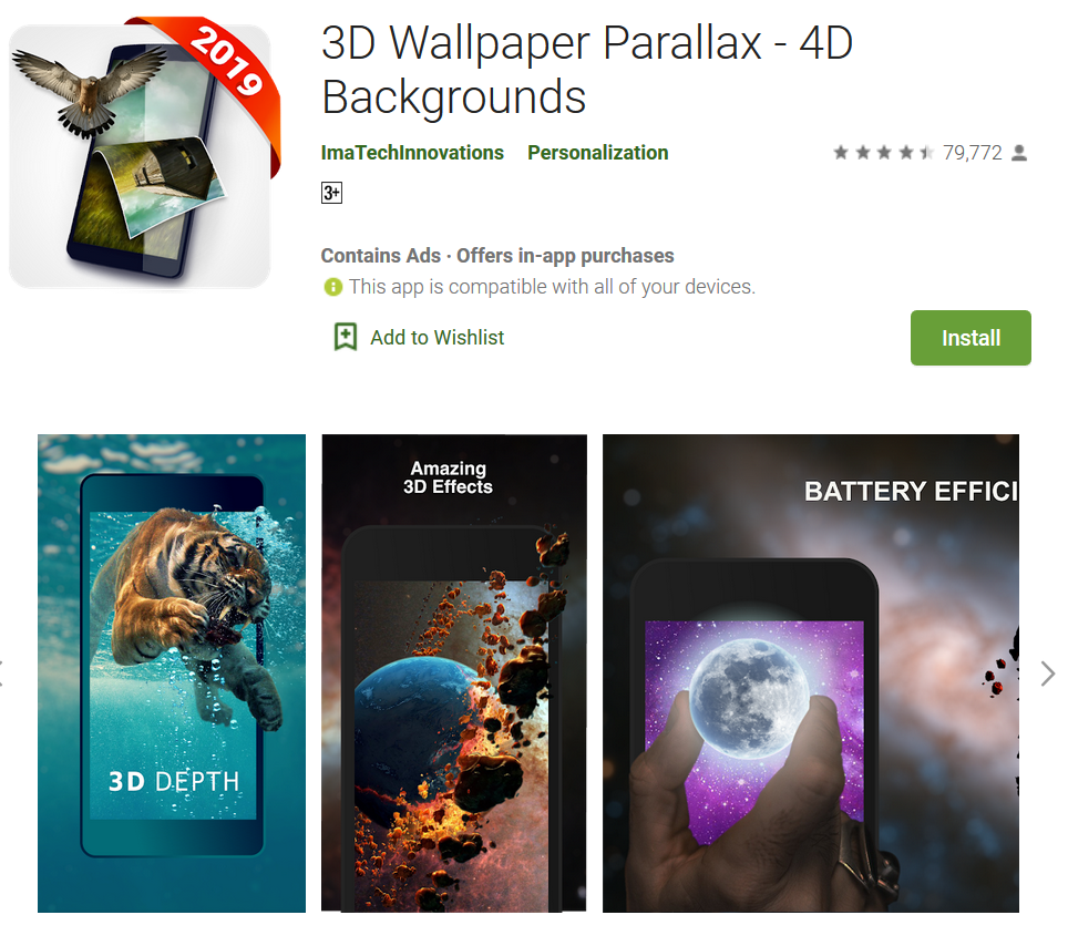 3D Wallpaper Parallax - 4D Backgrounds Best 3D Android Wallpaper App